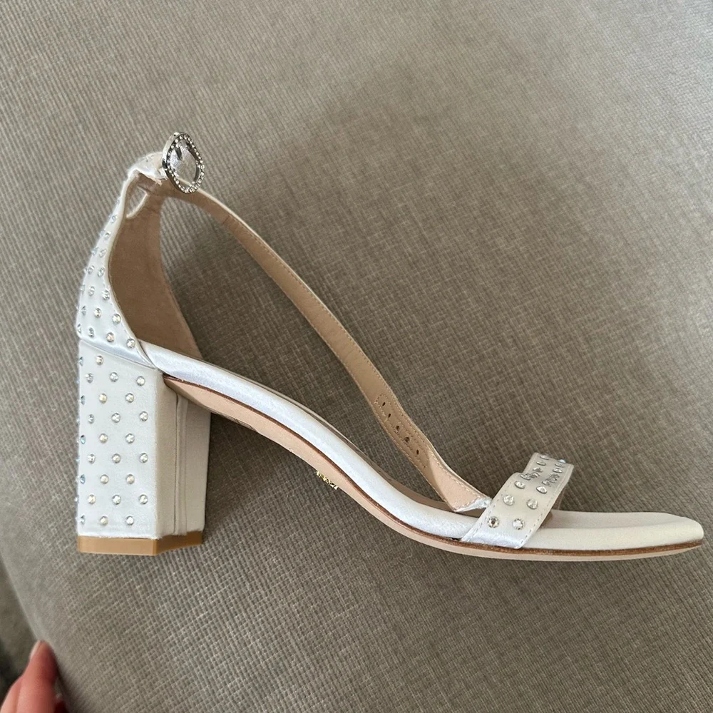 Stuart Weitzman White Station Crystal shoes